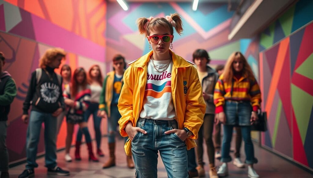 Kleidung typisch 80er Jahre