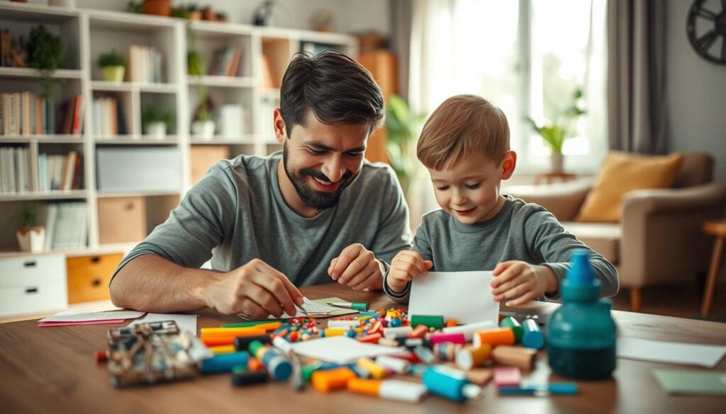 Bastelspaß mit Papa verschiedene Interessen
