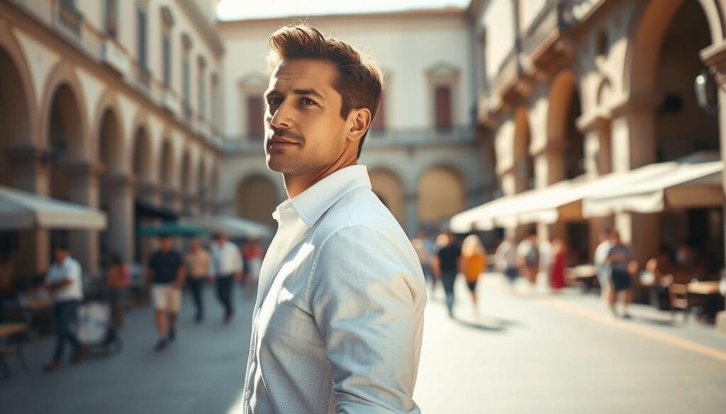 Hemd Ärmel hochkrempeln italienisch