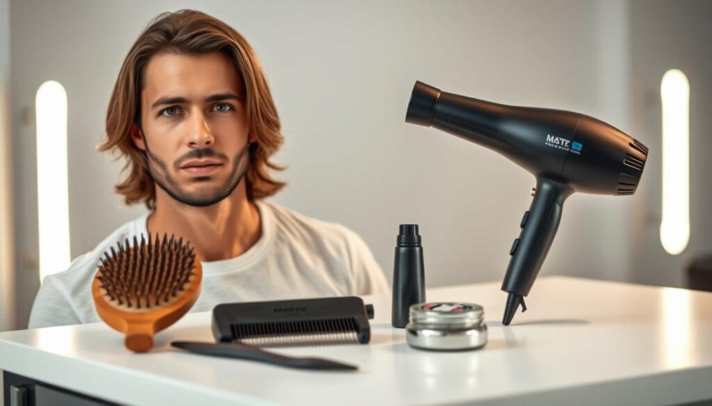 Styling-Werkzeuge für mittellange Männerhaare