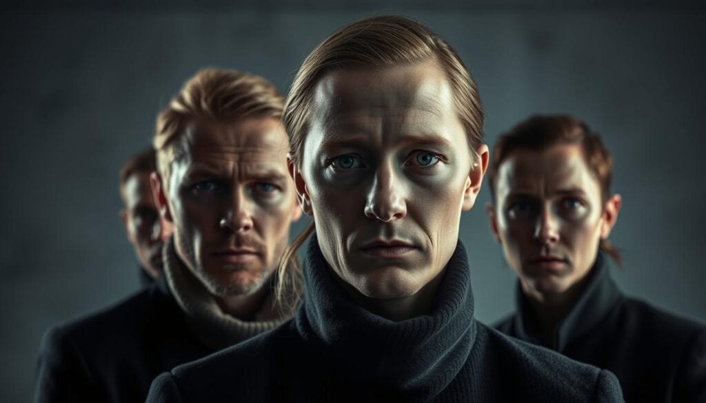 Skandinavische Schauspieler in dramatischen Serien