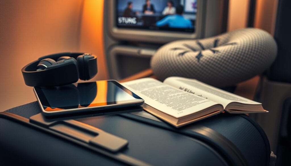 Unterhaltungsoptionen Handgepäck Langstreckenflug