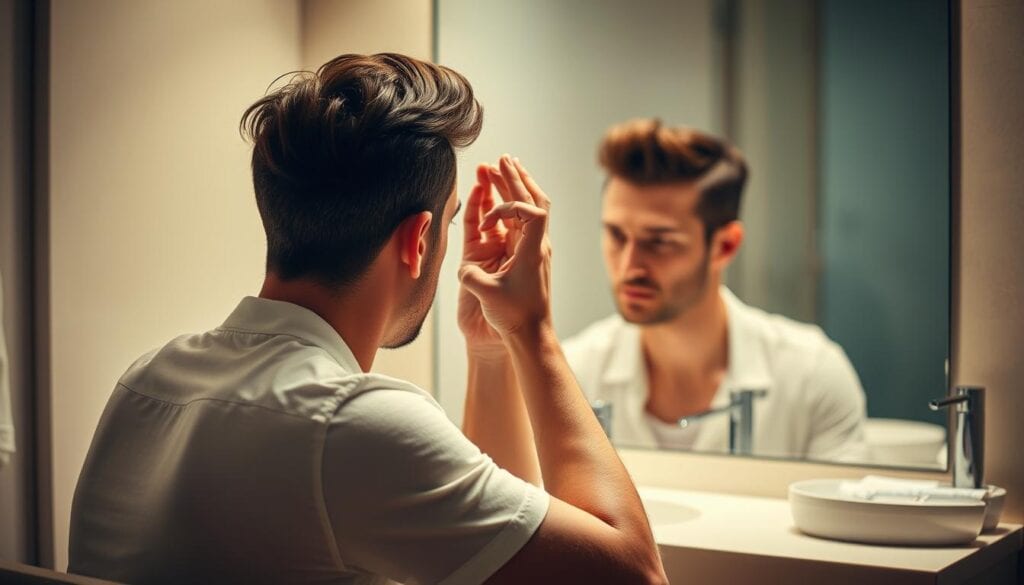 Männer Haarstyling Pflege