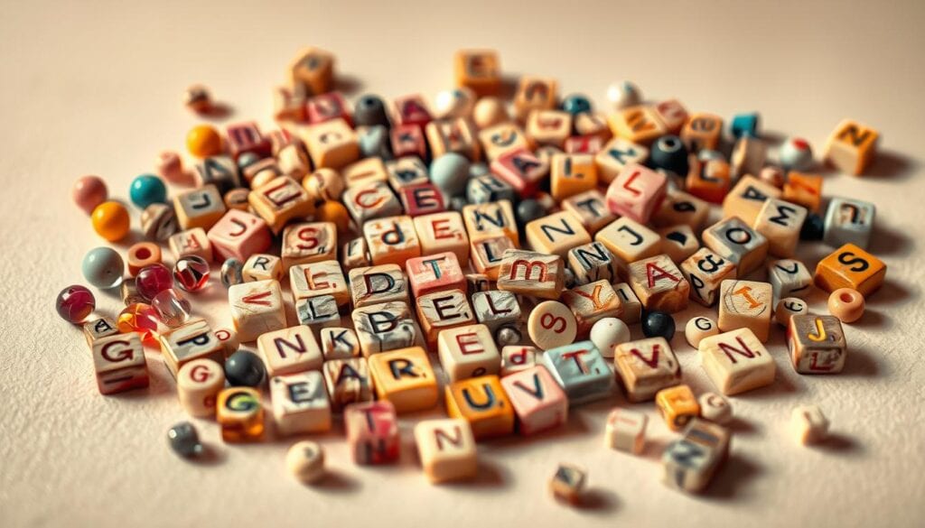 Buchstabenperlen Materialien und Größen