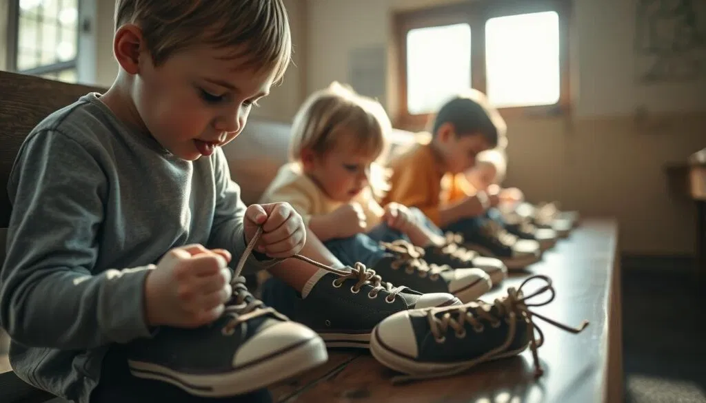 Schnürsenkel binden für Kinder