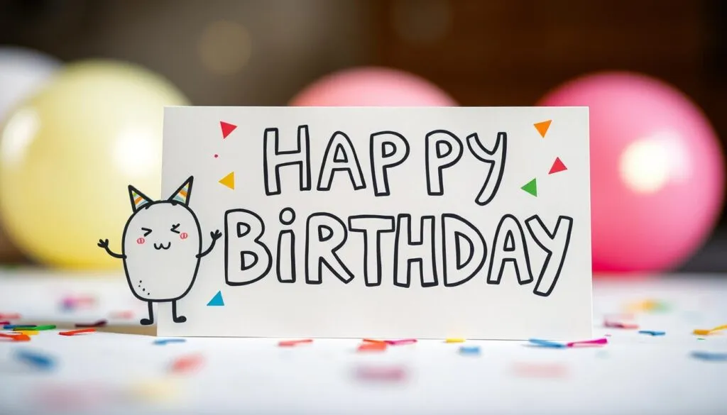 Lustige Geburtstagskarte mit witzigen Sprüchen