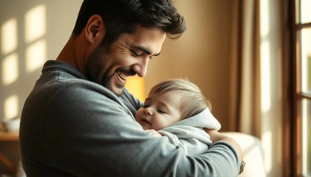 Alleinerziehender Vater mit Kind