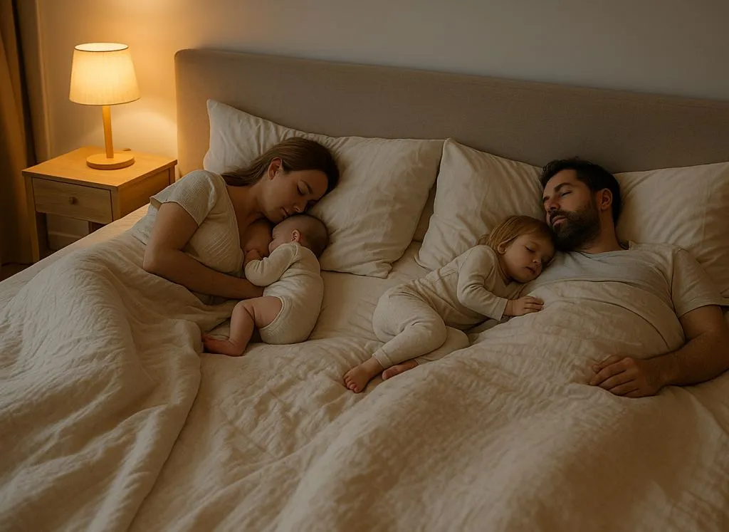 Familie im fambed familienbett