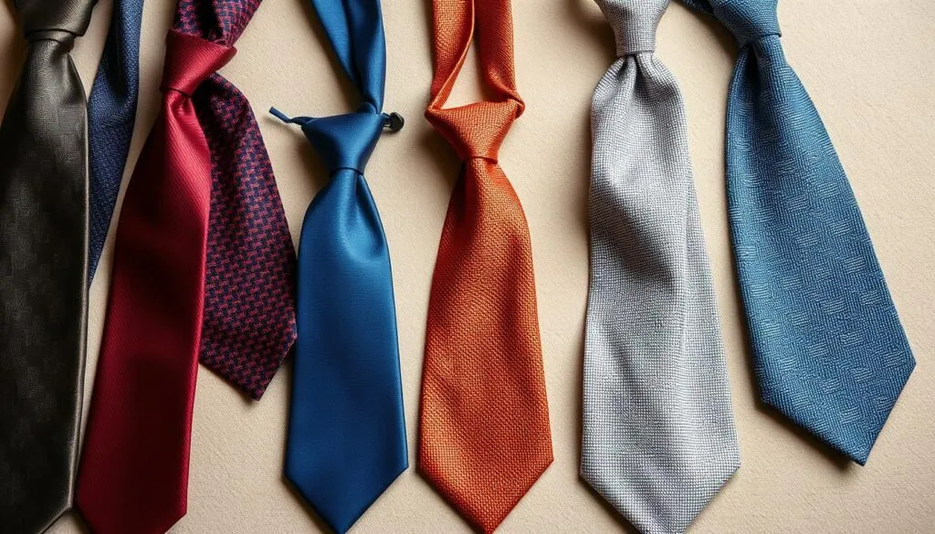 Krawattentypen und Materialien