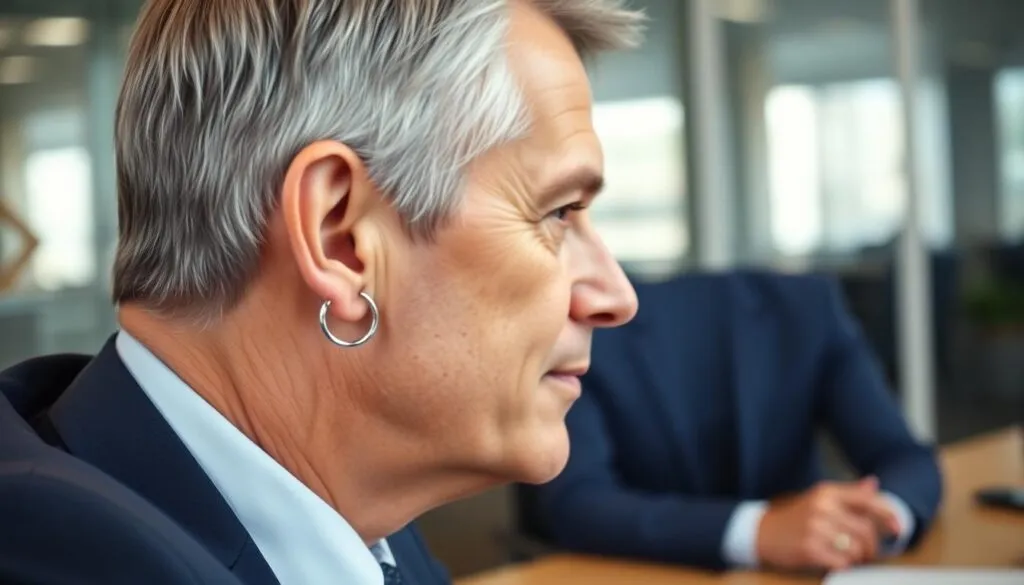 Männer Ohrringe im Büro Männer Ohrringe im Büro