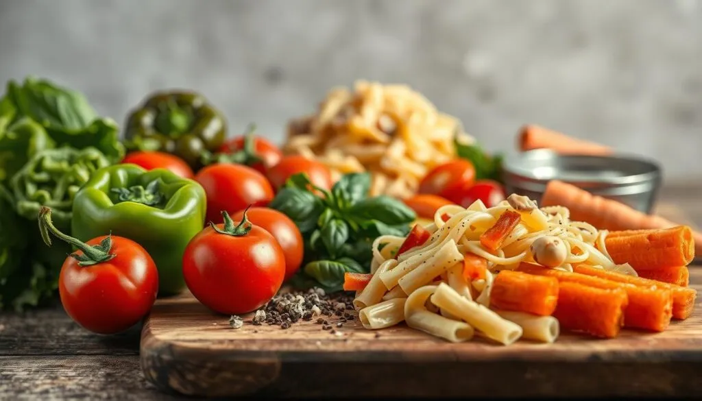 Nudelsalat mit Gemüse Zutaten