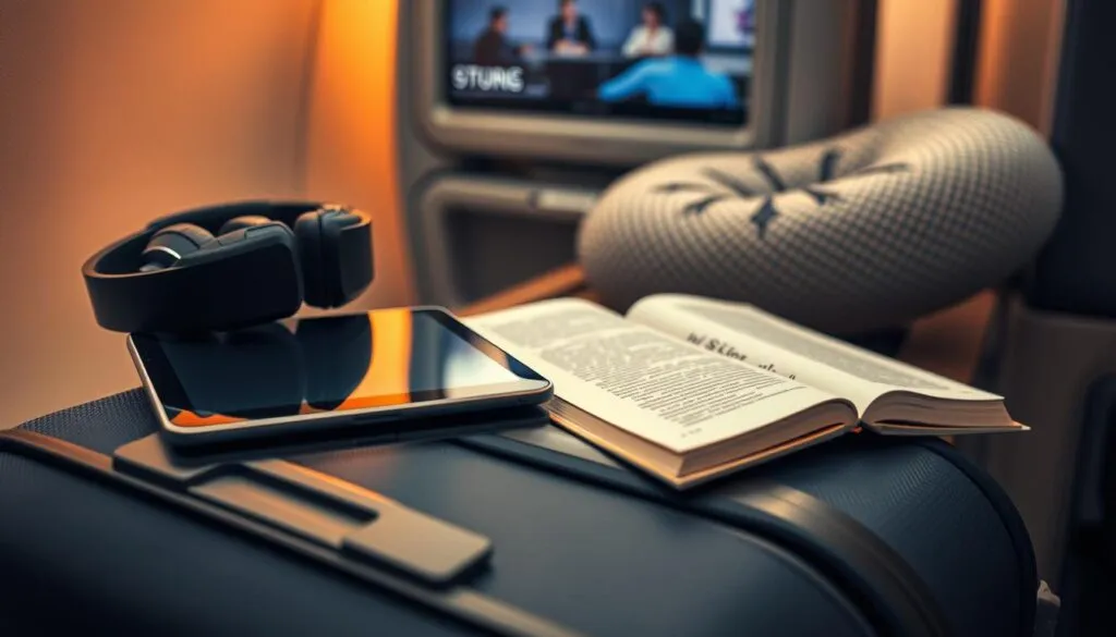 Unterhaltungsoptionen Handgepäck Langstreckenflug