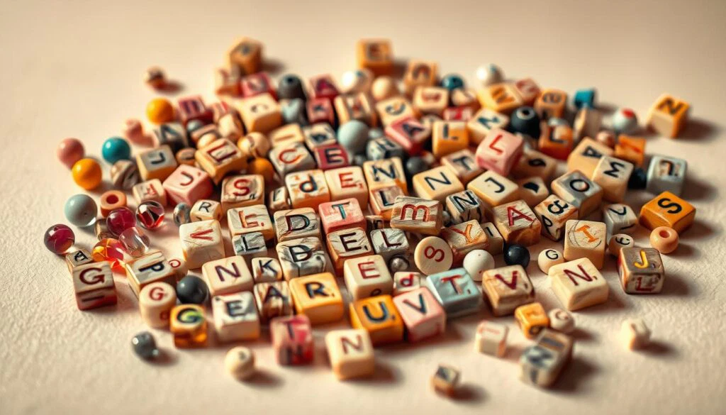 Buchstabenperlen Materialien und Größen