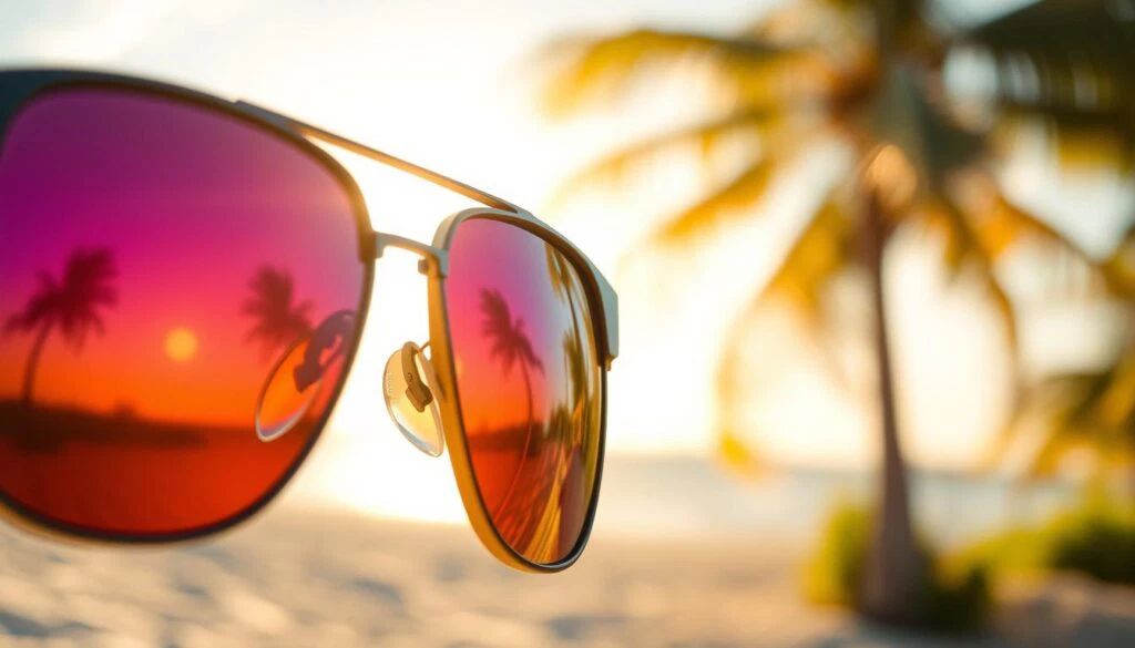 verspiegelte Sonnenbrillengläser