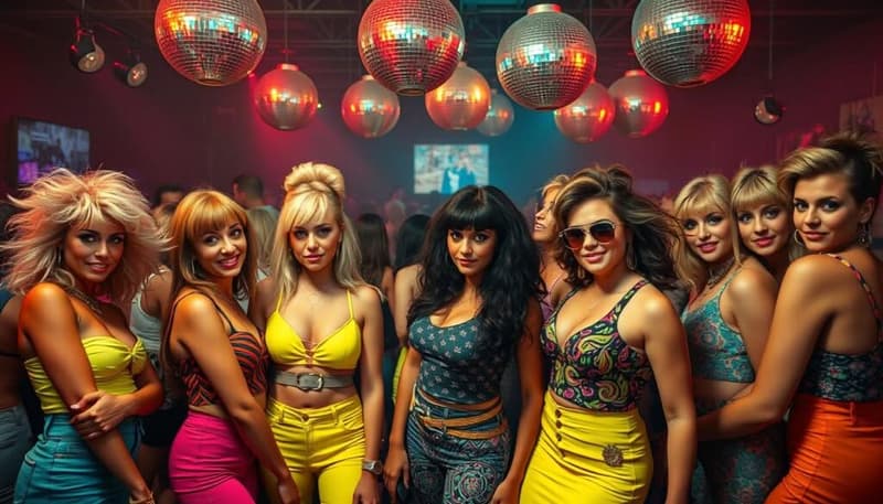 80er Jahre Mode Frauen Party