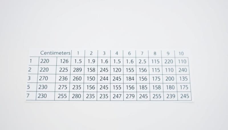 Umrechnungstabelle cm in mm